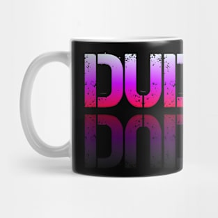 Dude - Graphic Typography - Funny Humor Sarcastic Slang Saying - Pink Gradient Mug